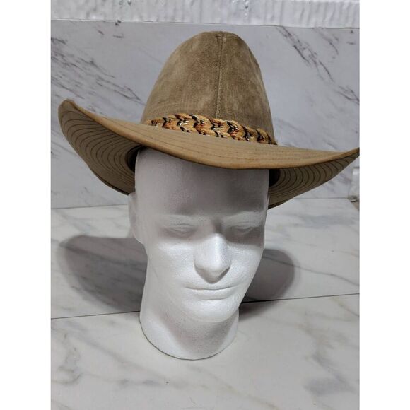 Resistol Self-Conforming Men's Tan Suede Braided Accent Band Western Cowboy Hat - Picture 7 of 8